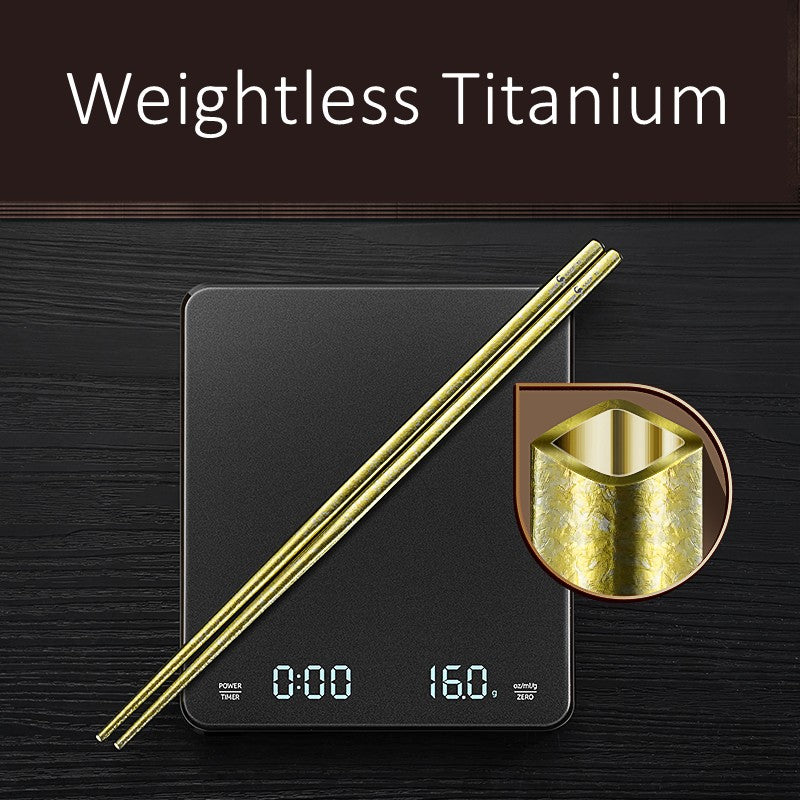 10 Pcs of Pure Titanium Chopsticks in 5 No Paint Different Colors Ultra Light 8g/pcs 23cm Chopstick Good for Family Health