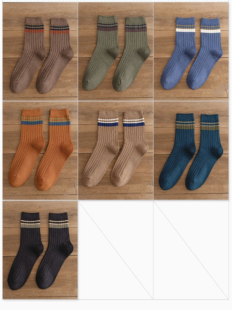 10 Pair Men's Striped Socks Spring Fashion Casual Socks High Quality Harajuku Retro Socks Man