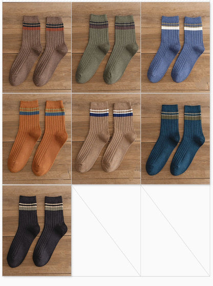 10 Pair Men's Striped Socks Spring Fashion Casual Socks High Quality Harajuku Retro Socks Man