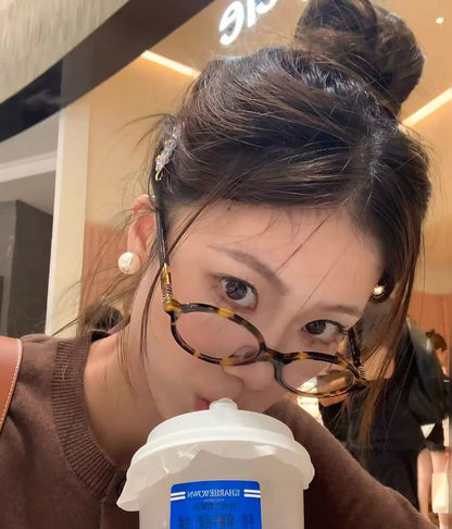 New Vintage Oval Frame Myopia Glasses for Women Men Anti Blue Light Near Sight Eyeglasses KoreanStyle Unisex Fashionable Eyewear