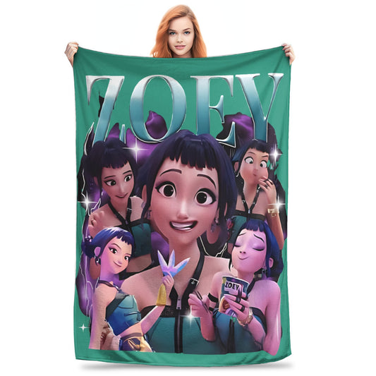 Kpop Demon Hunters Zoey Huntrix Blankets  Plush Vintage Soft Throw Blankets for Bedspread Summer,