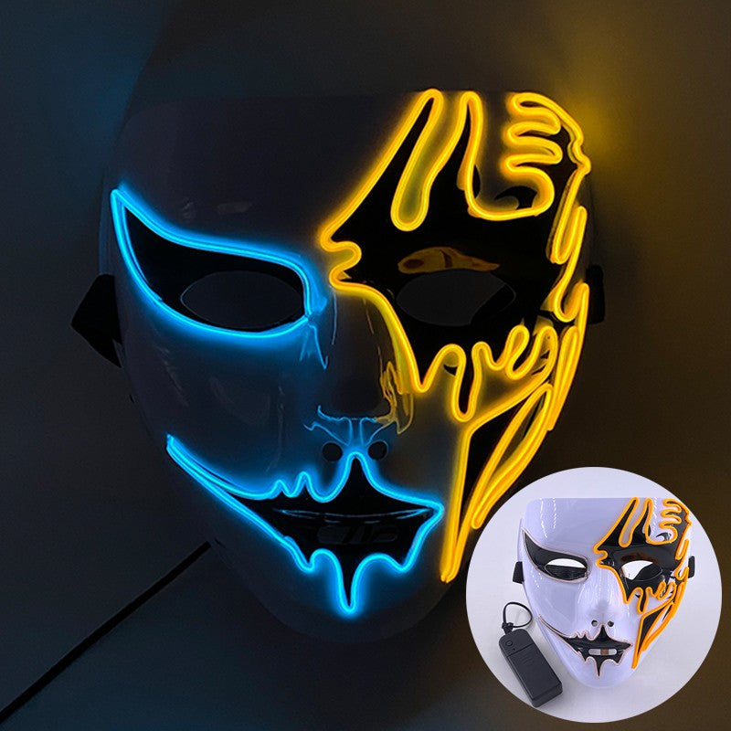 Cool Neon Light up Fox Mask Men Luminous Disguise Masks Glow in the Dark Cosplay Costume Trick or Treat Decoration