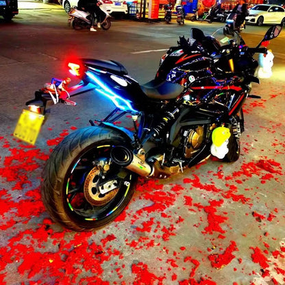 2 Peças Luzes de Seta para Moto LED Luz Diurna Luz Traseira DRL Faixa Decorativa À Prova d'Água Freio Luz Sequencial