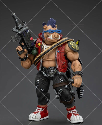 Original JOYTOY TMNT 1/18 Coleção Rocksteady&Beebop Conjunto Completo Boneco de Ação Soldado 11.5cm