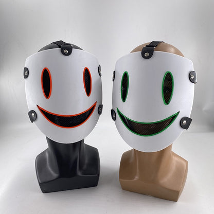 Anime High Rise Invasion Sniper LED Light up Mask Japanese Killer Japanese White Masks Carnival  Halloween Party Costume Props