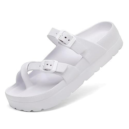 Shevalues Comfy Casual Women Slippers With Adjustable Buckle Soft Outdoor Beach Sandals Fashion Shoes Platform Women Sandals