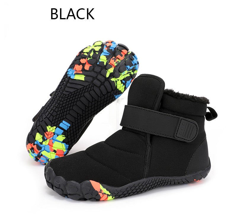 Kids 2025 New Wide Toe Barefoot Snow Boots Boys Girls Winter Minimalist waterproof Sneakers Girls Boys Non-Slip Warm Snow Boots