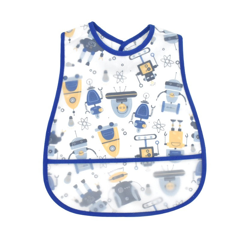 High Quality Cartoon Pattern EVA Waterproof Pocket Lunch Feeding Bibs Adjustable Baby Bibs Cute Child Baby Apron Kids Burp Cloth