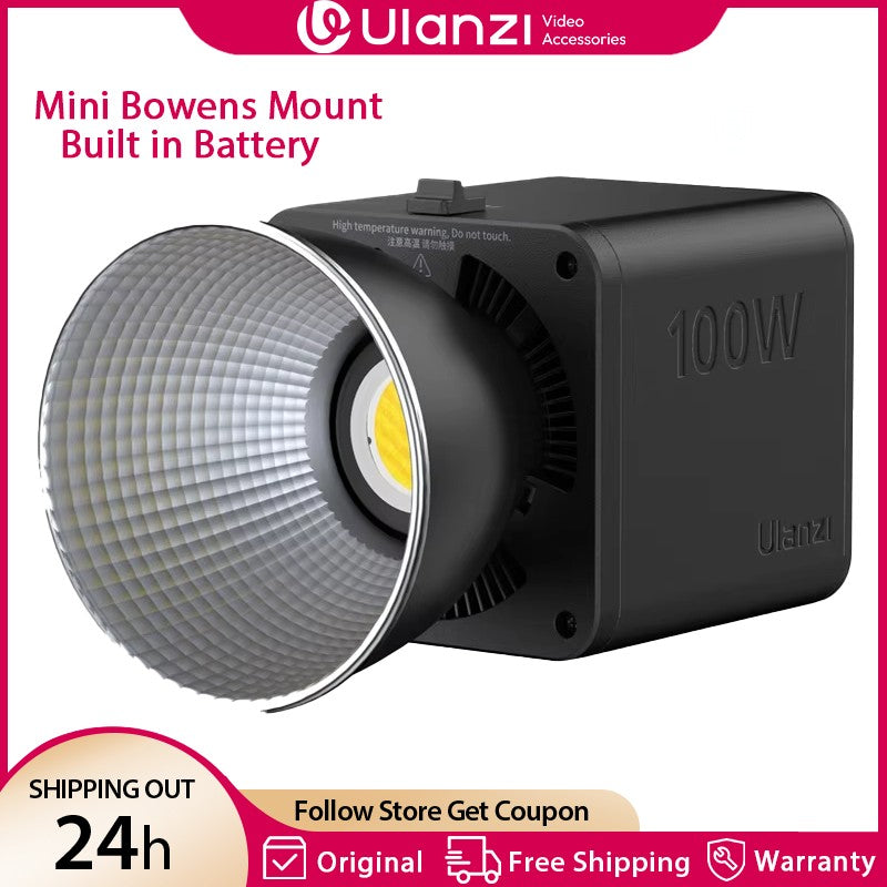 Ulanzi ML100Bi | ML100RGB Luz de Vídeo COB de 100W 2700K-6500K Bi-Color | Luz de Estúdio Fotográfico RGB 360° para Filmagem e Transmissão ao Vivo