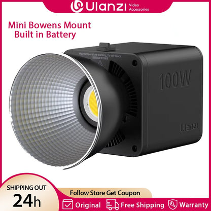 Ulanzi ML100Bi | ML100RGB Luz de Vídeo COB de 100W 2700K-6500K Bi-Color | Luz de Estúdio Fotográfico RGB 360° para Filmagem e Transmissão ao Vivo