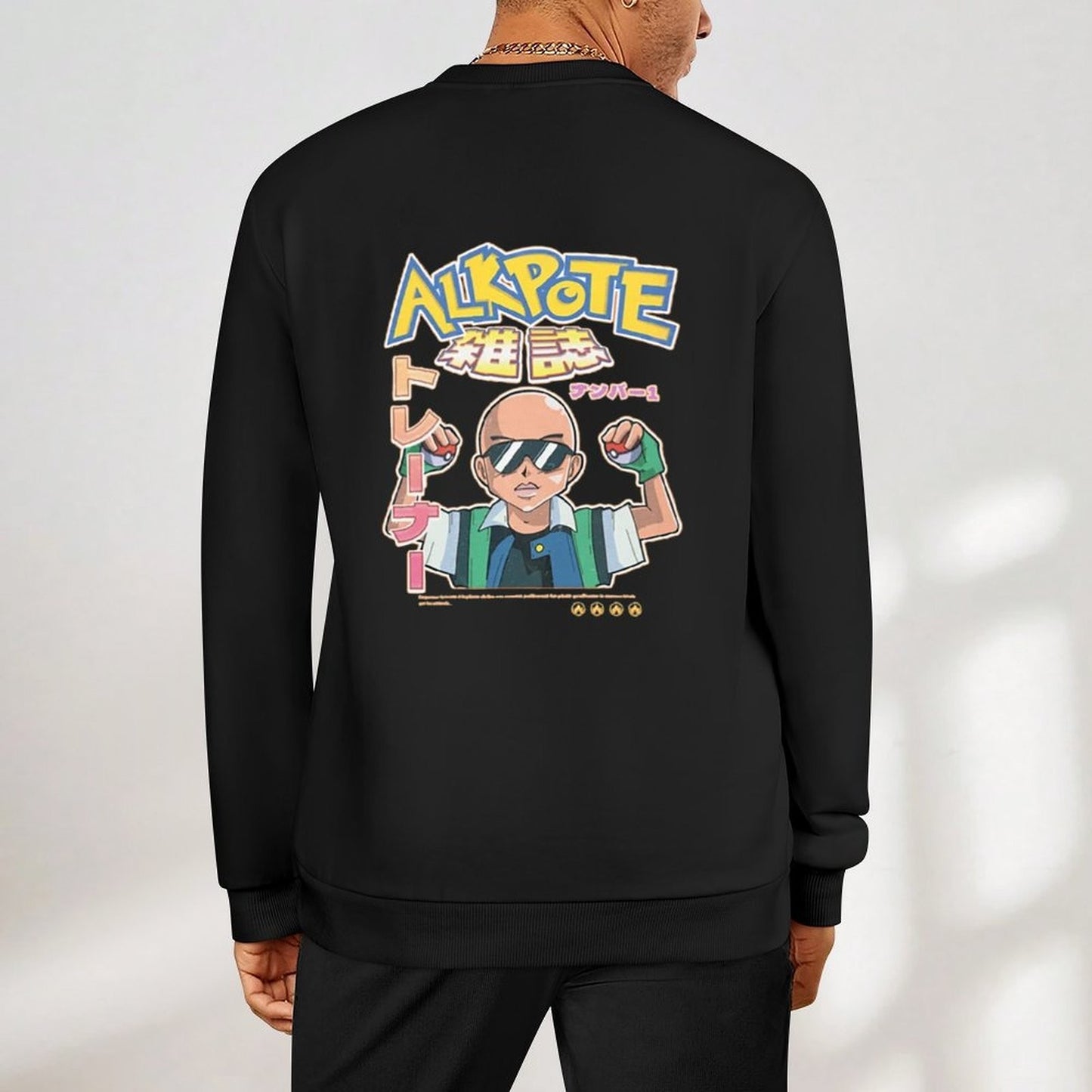 Alkpote pokepote classique Pullover mens clothing men clothes men's sweat-shirt set autumn clothes oversize sweatshirts