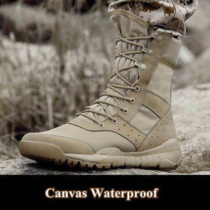 Bota Tática Leve de Verão para Combate Masculina e Feminina, Treino de Escalada, Impermeável, Caminhada ao Ar Livre, Sapatos de Malha Respirável