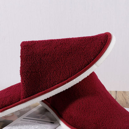 5 Pairs/Lot Winter Cotton Slippers Men Women Disposable Hotel Slippers Home Plush Slides Travel SPA Hospitality Guest Footwear