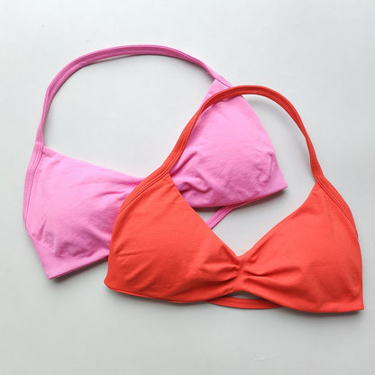 ARFTE Strappy Bra Gym Top Backless Yoga Bra Removable Cups Women Workout Clothing Seamless Bras Scrunch Workout Yoga Tank