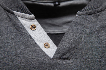 AIOPESON 100% Cotton T-shirt Men Casual Solid Color Long Sleeve Sweater Autumn Fashion High Quality Henley Collar Mens T-shirts