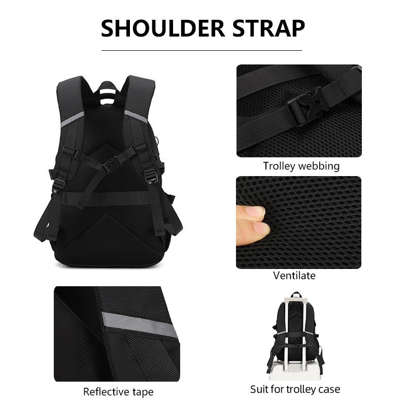 Mochila de Escalada USB com Compartimento para Sapatos, para Viagem, Laptop, Leve, para Acampamento, Caminhada, Esporte, Coleção, Escola