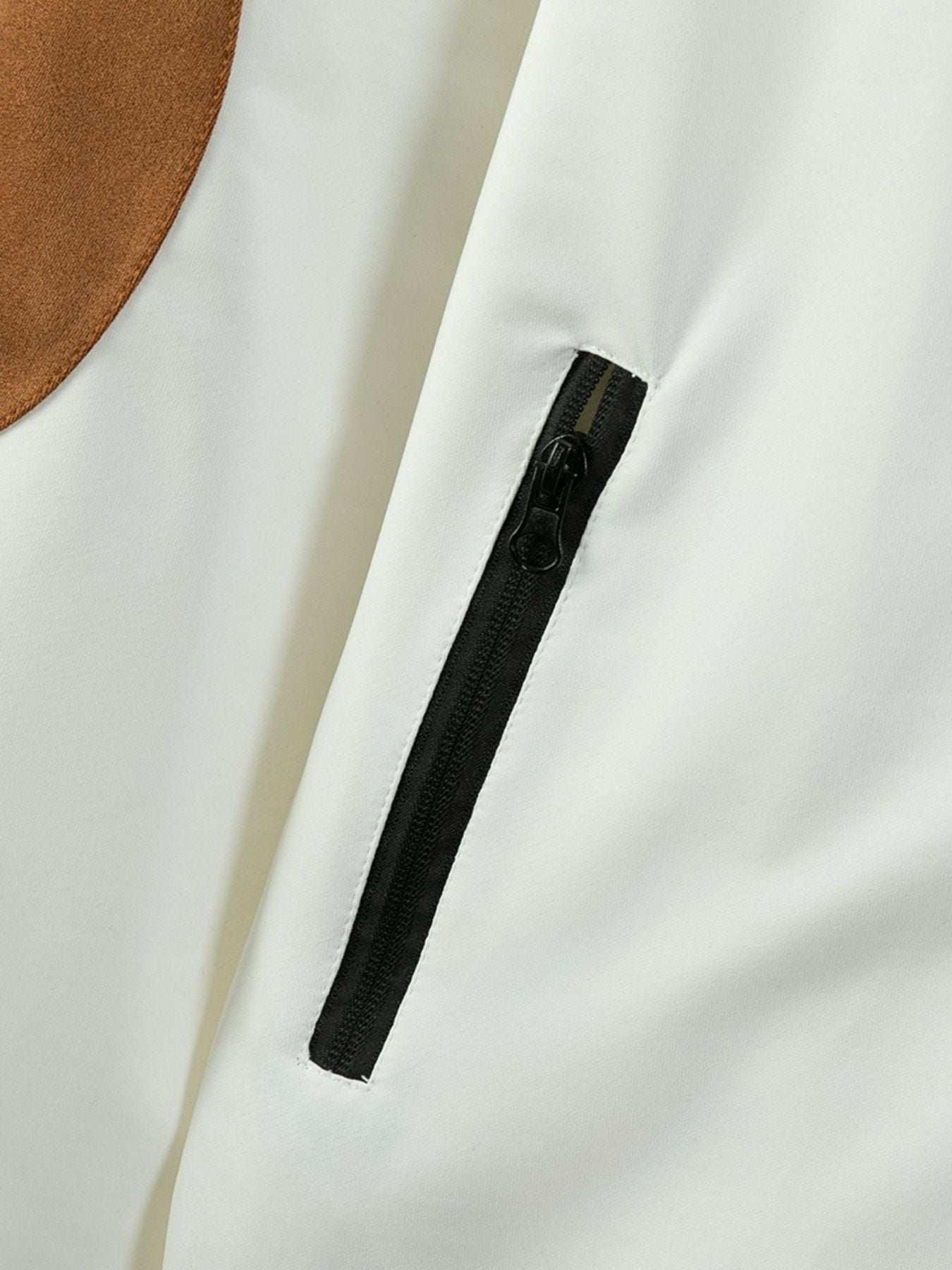 Men's jacket with zipper front, pleated sleeves, relaxed stand-up collar, long sleeves, suitable for autumn and winter tops