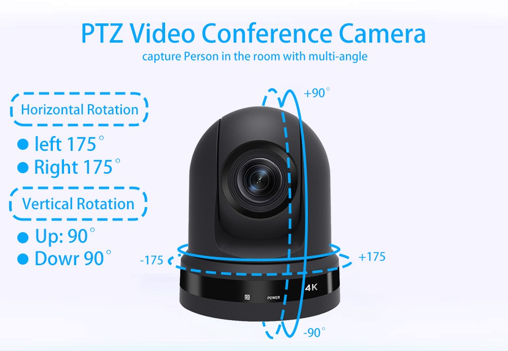 4K NDI  PTZ Camera 1-10pcs 20X Zoom Video Conference Camera for Church Business Meeting Optional 1 controller keyboard kit