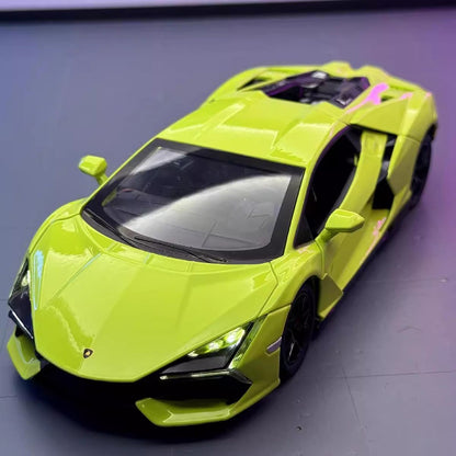 Miniatura 1:24 Lamborghini Revuelto Modelo Liga Carro Esportivo Diecast Brinquedo Portas Abertas com Recuo e Spray Veículos de Presente para Crianças