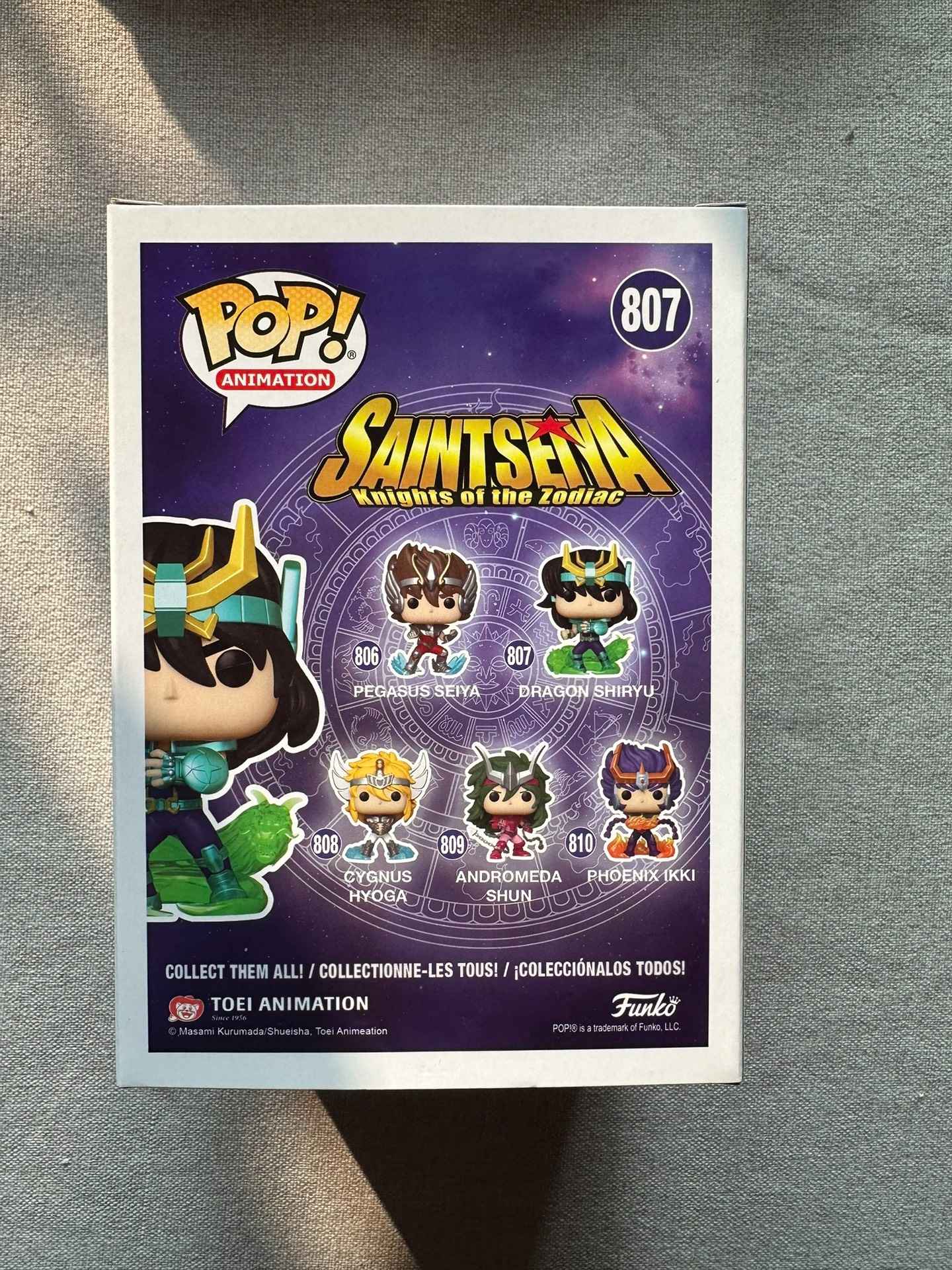 Funko Pop Cavaleiros do Zodíaco Boneco Articulado Hyoga de Cisne #808 Shiryu de Dragão #807 Shun de Andrômeda #809 Ikki de Fênix #810 Bonecos de Vinil Brinquedos