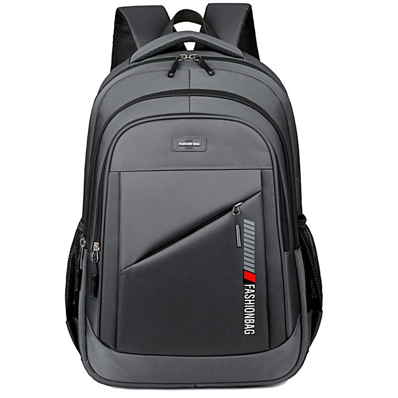 Men's large-capacity backpack, fashionable laptop bag, suitable for travel and business, equipped with secure zipper closure and