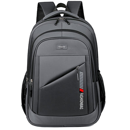 Men's large-capacity backpack, fashionable laptop bag, suitable for travel and business, equipped with secure zipper closure and