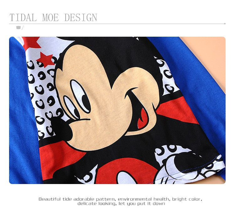 New Spring Autumn Classics Blue Mickey Children's Clothing Sets Girl Boy Sleepwear Clothes Kids Pajamas Set Baby Girls Pyjamas