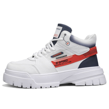 Tênis masculinos casuais de cano alto para outono, tênis de caminhada masculinos, tênis esportivos masculinos, tênis com sola macia para caminhada