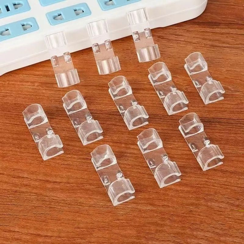 20/100 peças Grampos Organizadores de Cabos Suporte de Fio Transparente Gerenciador de Fios de Casa Escritório Enrolador de Linha de Dados USB Protetor de Ganchos