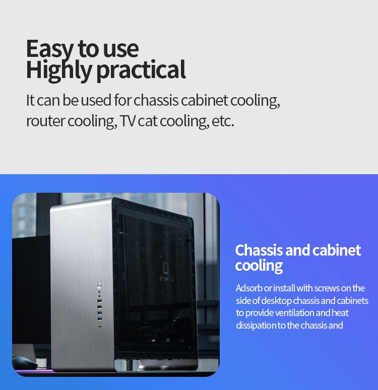 TEUCER 120mmx120mmx25mm 80mmx80mmx25mm 5V USB Exhaust Cooling Fan with Metal Mesh Foot Mat for Router TV Set-top Box Cooling