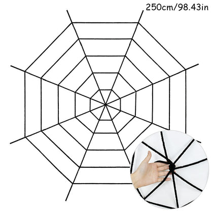 150/250cm Halloween White Black Giant Spider Web Happy Halloween Decoration For Home Bar Haunted House Prop Outdoor Scary Decor