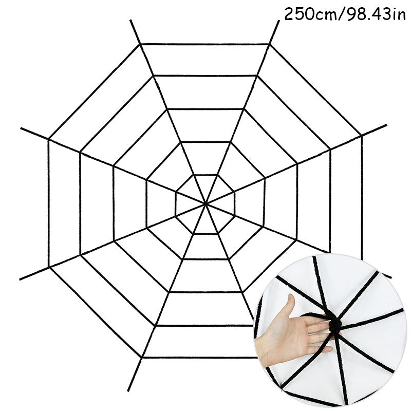 150/250cm Halloween White Black Giant Spider Web Happy Halloween Decoration For Home Bar Haunted House Prop Outdoor Scary Decor