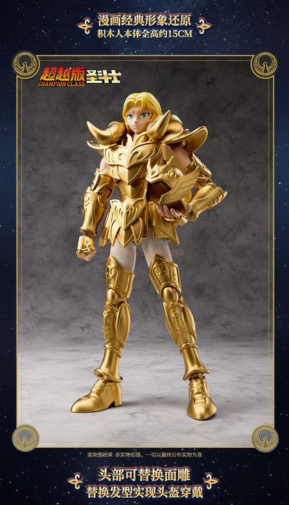 Genuine Blokees Saint Seiya Champion Boneco de Ação Aiolos Touro Aldebaran Pégaso Mu Aiolia Milo Brinquedos Kits de Montagem Presentes