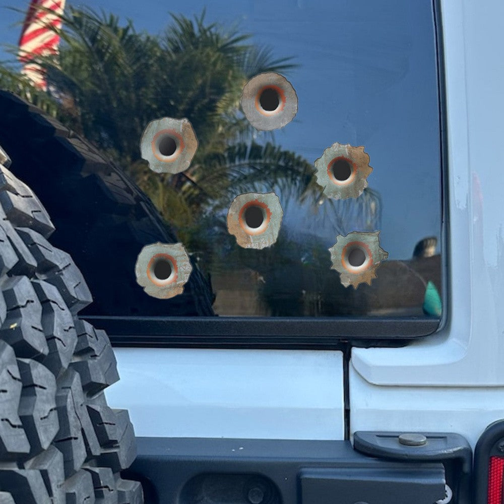 6 pçs Adesivos de Moto Furo de Bala Enferrujado Impermeável Carenagem de Moto Tanque de Combustível Carro Janela Carroceria Faça Você Mesmo Decalques de Vinil Duráveis