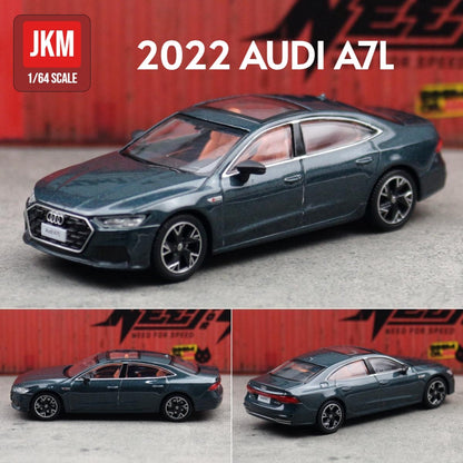JKM 1/64 Audi A8 A7 Modelo Miniatura 1:64 Carro de Brinquedo Premium Roda Livre Coleção de Liga Fundida Adequado para Hot Wheels Mini GT