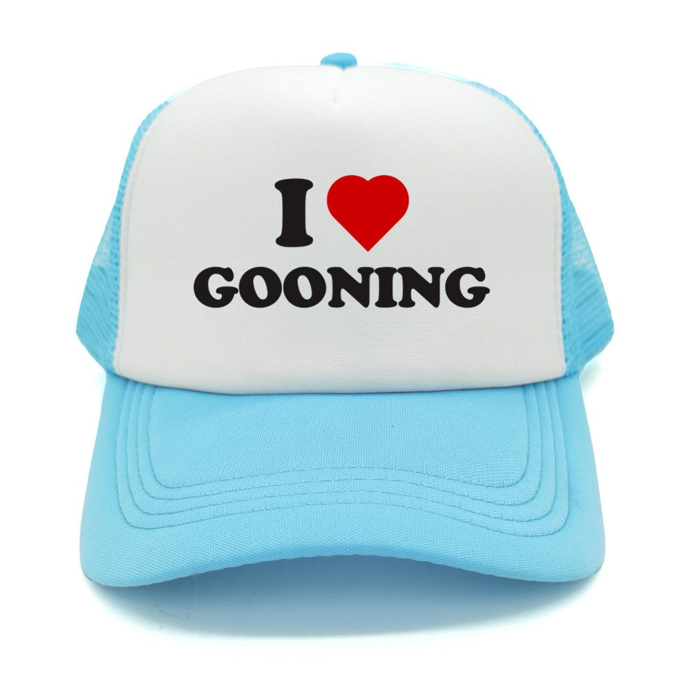 Funny I Love Gooning Baseball Caps Cool Summer Men Mesh Net Hat Humor Trucker Cap Unisex Outdoor Mesh Net Caps MZ-080