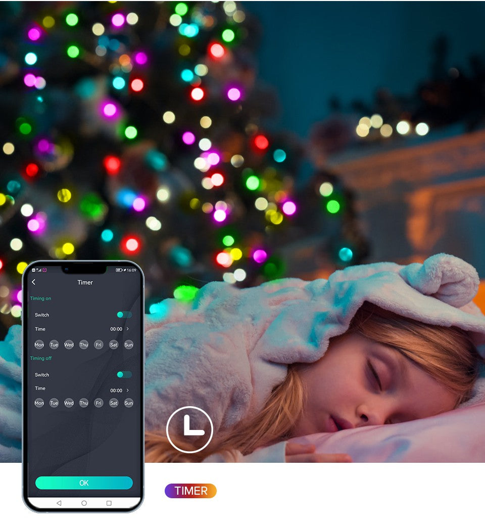 USB Christmas Lights String 5m 10m Bluetooth Music APP Remote DC5V WS2812B Party Wedding Garden Backyard Star Rugby Strawberries