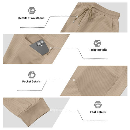 Men's Clothing  Pants Autumn Winter Fashion Casual Heavyweight Small Check Loose Jogger Sweatpants Waffles