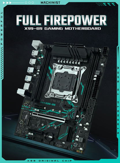 Kit Placa-mãe MACHINIST B9 X99 Processador Intel LGA2011-3 Xeon E5 2630 V4 Memória RAM DDR4 16GB 2400MHZ NVME M.2 SATA