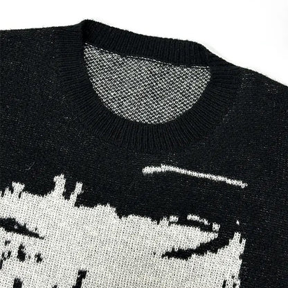 Men's Winter Sweater Pullovers Knit Long Sleeve Tops Hip Hop Korean Fashion Harajuku Jumper Gorhic Coat Y2k Streetwear Clothing