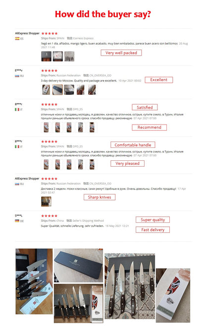 XINZUO 1PC/5PCS High Quality 3.5+5+8+8+8"  Paring Utility Cleaver Chef Knife Germany 1.4116 Stainless Steel Kitchen Knife Sets