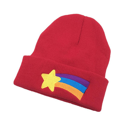 Disney Gravity Falls Same Unisex Knitting Rainbow Beanies Winter Men Women Keep Warm Windproof Ponytail Cold Hats Kids Xmas Gift