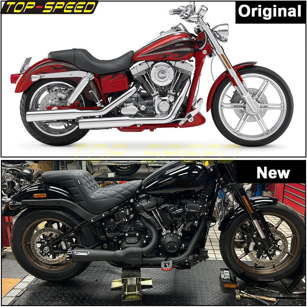 For Harley Dyna Wide Glide EFI FXDWGI FXDWG Motorcycle 2-in-1 Full Complete Exhaust System Stainless Steel Exhaust Muffler Pipe
