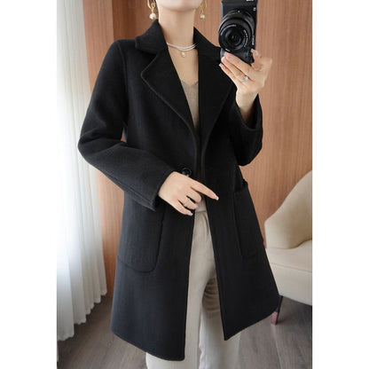 Autumn Winter Girls Fashion Mid-Long Jackets Female Casual Woolen Blends Coats Clothes Lady Korean Fashion Designer Coat