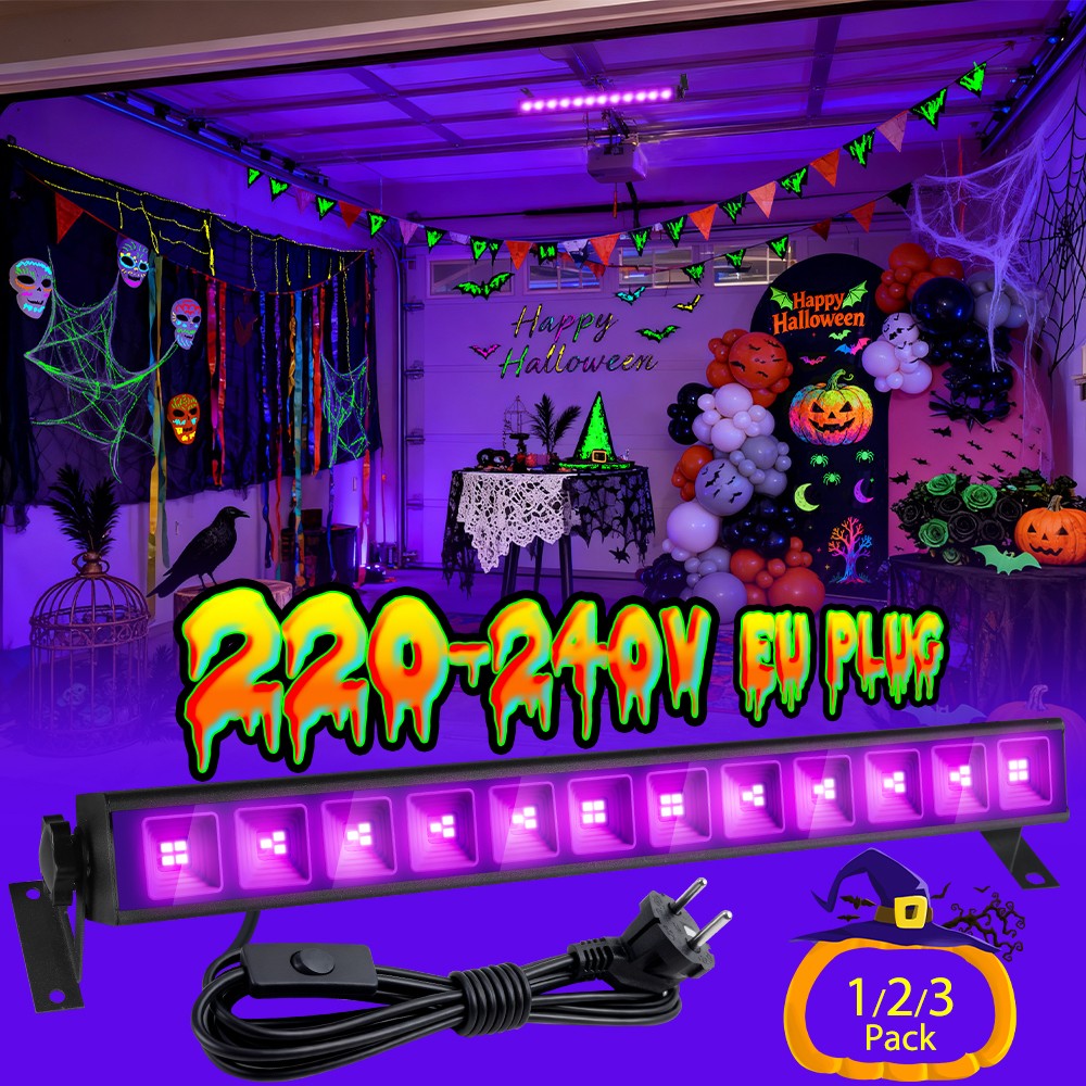 1/2/3Pack Purple LED Stage Light Bar, EU 220-240V, for Ramadan, Easter, St. Patrick's Day Holiday Party Lighting