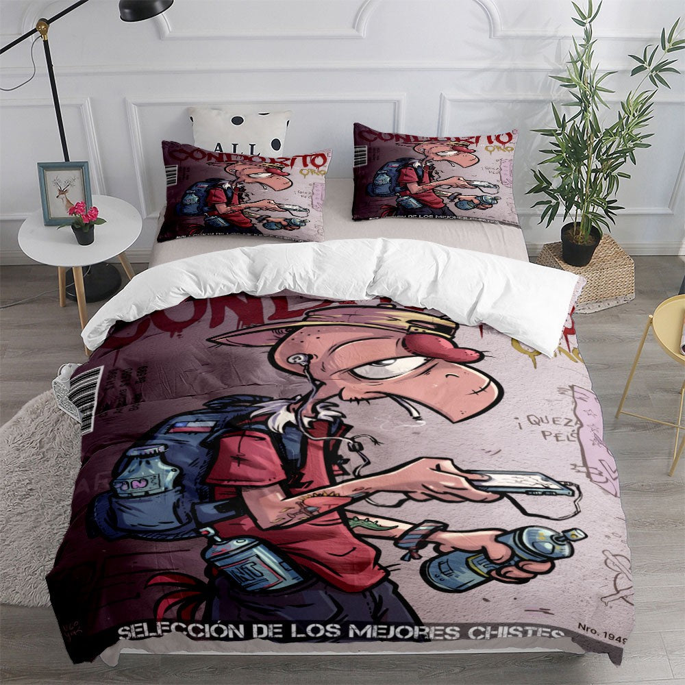 Conjunto de Capa de Edredom Condorito Chile Comics Book sem lençol de Cama King Queen Casal Full Solteiro