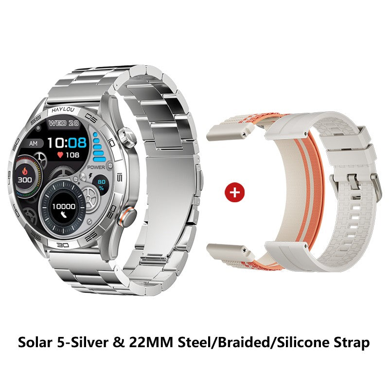 Smartwatch HAYLOU Solar 5 com Chamada de Voz, Tela AMOLED de 1,58'', 60Hz, Monitoramento de Saúde 24 Horas, Smartwatch Esportivo para Homens