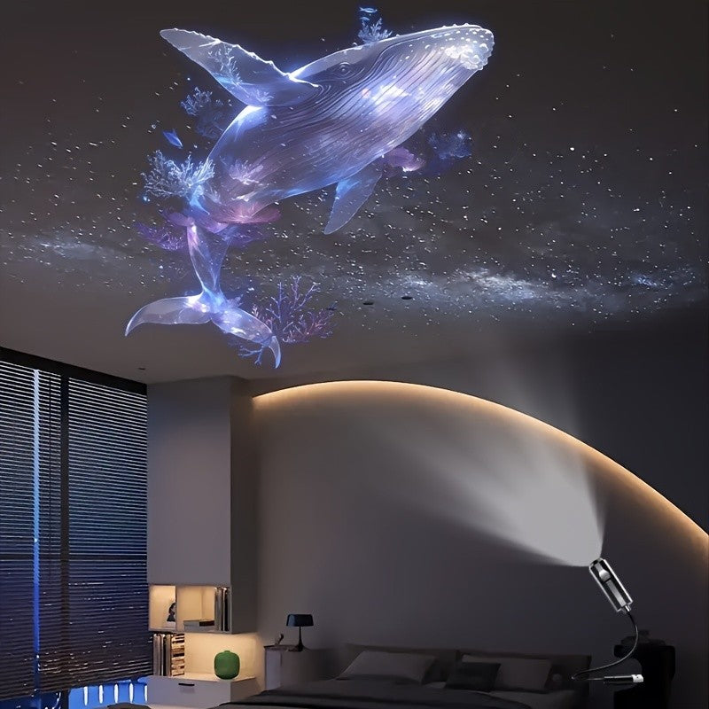 LED USB Projector Light 3/4pcs Projection Patterns- Adjustable USB Night Light for Christmas Festival Decorations