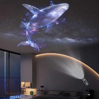 LED USB Projector Light 3/4pcs Projection Patterns- Adjustable USB Night Light for Christmas Festival Decorations