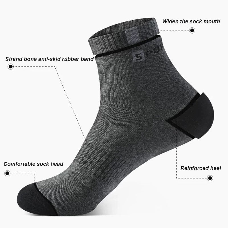 5 Pairs Size 37-43 Men Bamboo Fiber Autumn Winter Men Socks Breathable Cotton Sports Sock Breathable Deodorant Business Socks